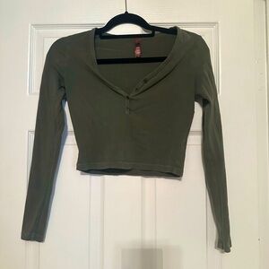 SKIMS New Vintage Long Sleeve Cropped Henley